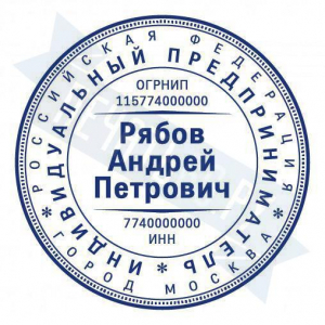 Макет стандартной печати для ИП №24